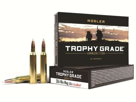 Nosler Trophy Grade Ammunition 264 Winchester Magnum 130 Grain AccuBond  300 round