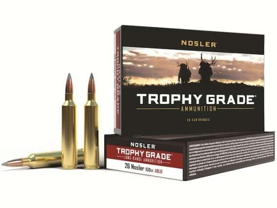 Nosler Trophy Grade Ammunition 26 Nosler 150 Grain AccuBond Long Range 300 round