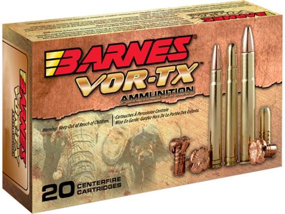 Barnes VOR-TX Safari Ammunition 458 Lott 500 Grain Banded Solid Flat Nose 100 round