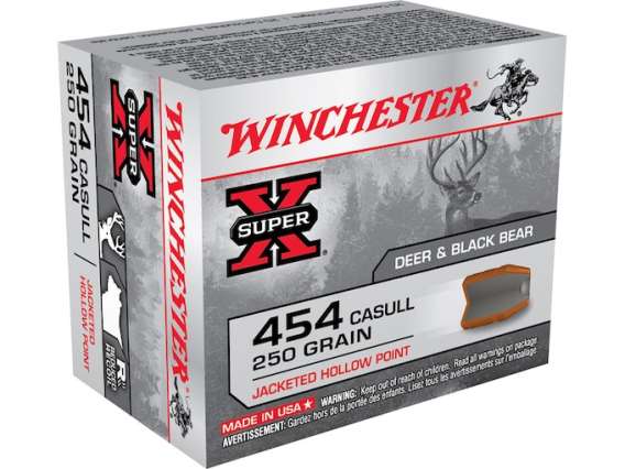 Winchester Super-X Ammunition 454 Casull 250 Grain Jacketed Hollow Point 500 rounds