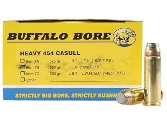 Buffalo Bore Ammunition 454 Casull 300 Grain Jacketed Flat Nose 500 rounds