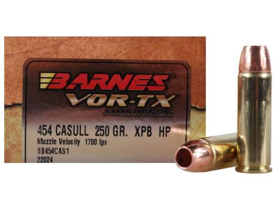 Barnes VOR-TX Ammunition 454 Casull 250 Grain XPB Hollow Point Lead-Free 300 rounds