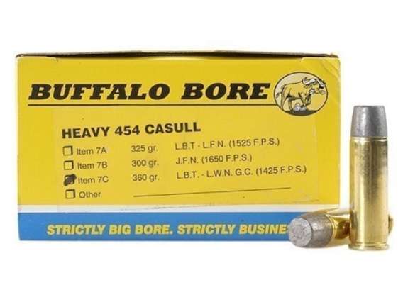 Buffalo Bore Ammunition 454 Casull 360 Grain Lead Long Wide Nose 300 rounds