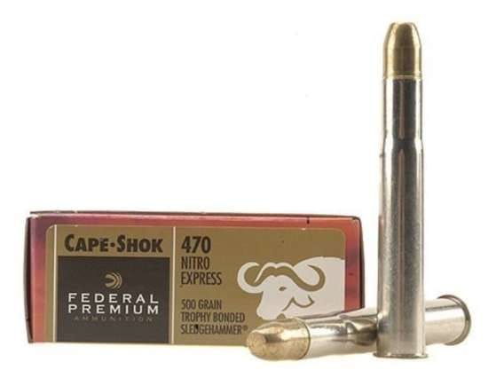 Federal Premium Safari Ammunition 470 Nitro Express 500 Grain Speer Trophy Bonded Sledgehammer 60 round