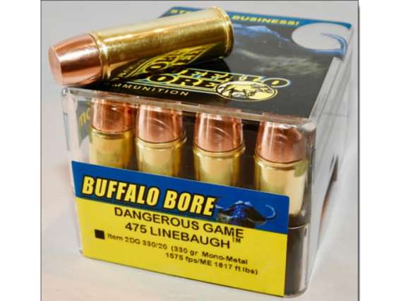 Buffalo Bore Dangerous Game Ammunition 475 Linebaugh 330 Grain Lehigh Mono-Metal Lead-Free 300 roun