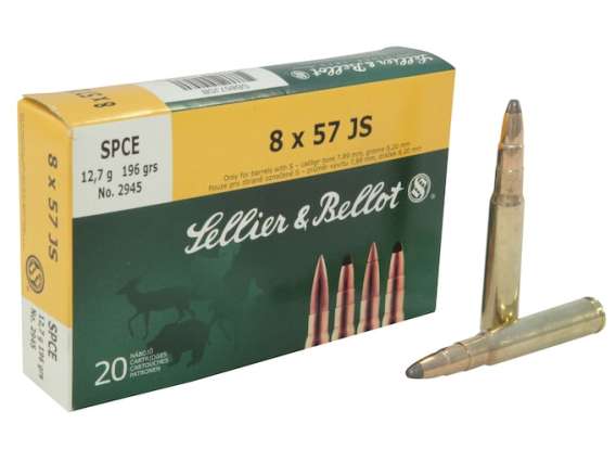 Sellier & Bellot Ammunition 8x57mm JS Mauser (8mm Mauser) 196 Grain Soft Point Cutted Edge 500 rounds