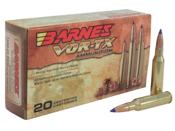 Barnes VOR-TX Ammunition 7mm-08 Remington 120 Grain TTSX Polymer Tipped Spitzer Boat Tail Lead-Free 500 rounds