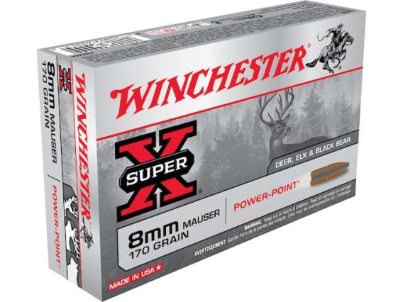 Winchester Super-X Ammunition 8x57mm JS Mauser (8mm Mauser) 170 Grain Power-Point 300 rounds