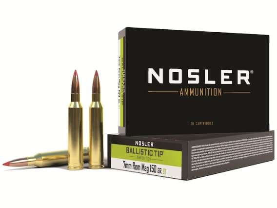 Nosler BT Ammunition 7mm Remington Magnum 150 Grain Ballistic Tip 500 rounds