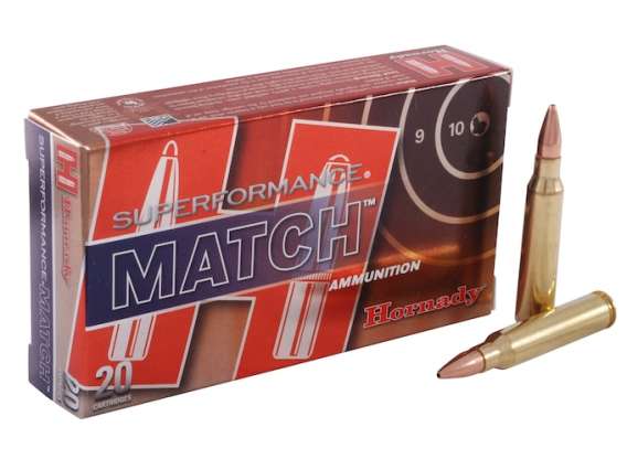 Hornady Superformance Match Ammunition 5.56x45mm NATO 75 Grain Hollow Point Boat Tail Match 500 rounds