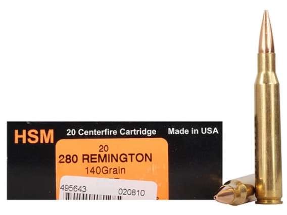 HSM Trophy Gold Ammunition 280 Remington 140 Grain Berger Hunting VLD Hollow Point Boat Tail 300 rounds