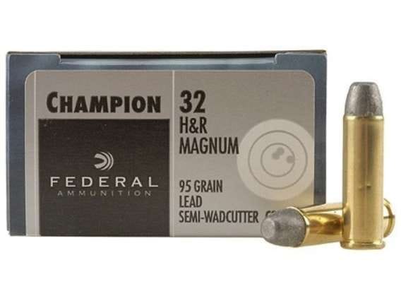 Federal Champion Target Ammunition 32 H&R Magnum 95 Grain Lead Semi-Wadcutter 500 rounds