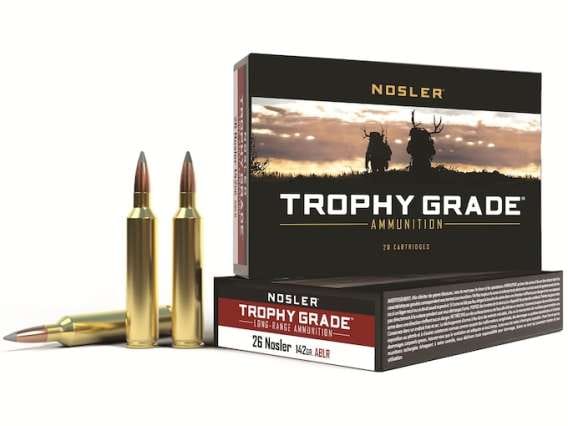 Nosler Trophy Grade Ammunition 26 Nosler 142 Grain AccuBond Long Range 300 round