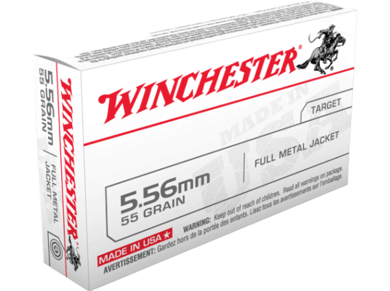 Winchester USA Ammunition 5.56x45mm NATO 55 Grain M193 Full Metal Jacket