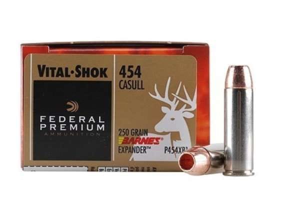 Federal Premium Vital-Shok Ammunition 454 Casull 250 Grain Barnes XPB Hollow Point Lead-Free 300 rounds