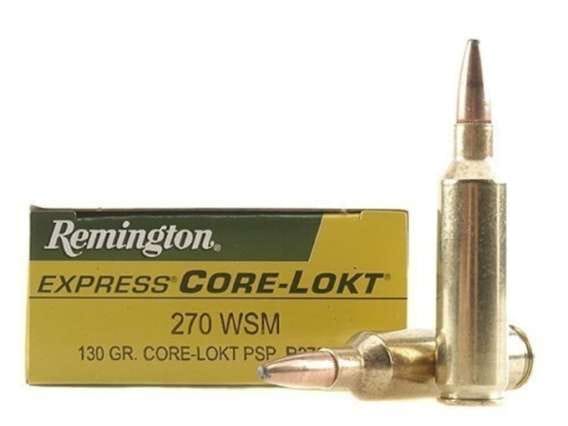 Remington Core-Lokt Ammunition 270 Winchester Short Magnum (WSM) 130 Grain Core-Lokt Pointed Soft Point 200 rounds