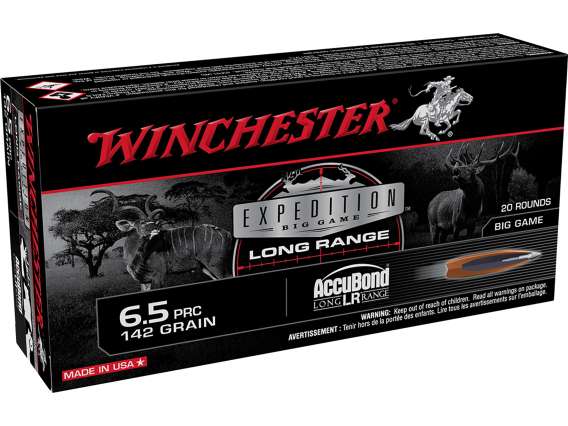 500 Rounds Of Winchester Expedition Big Game Long Range Ammunition 6.5 PRC 142 Grain Nosler AccuBond LR