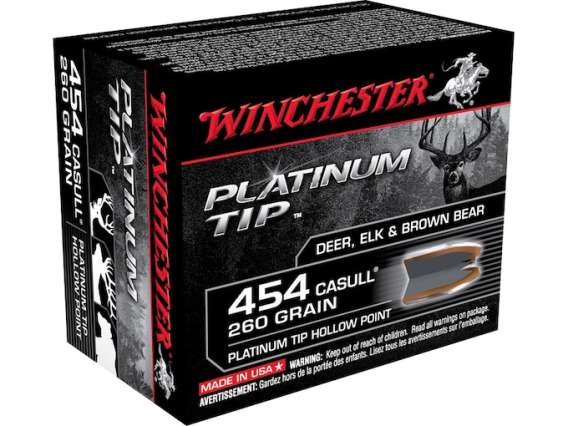 Winchester Ammunition 454 Casull 260 Grain Platinum Tip Hollow Point 300 rounds