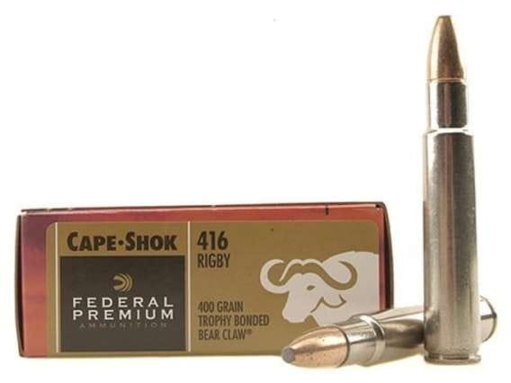 Federal Premium Safari Ammunition 416 Rigby 400 Grain Trophy Bonded Bear Claw 100 round