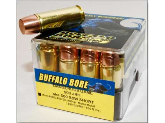 Buffalo Bore Dangerous Game Ammunition 500 JRH (500 S&W Short) 400 Grain Lehigh Mono-Metal Lead-Free 200 rounds