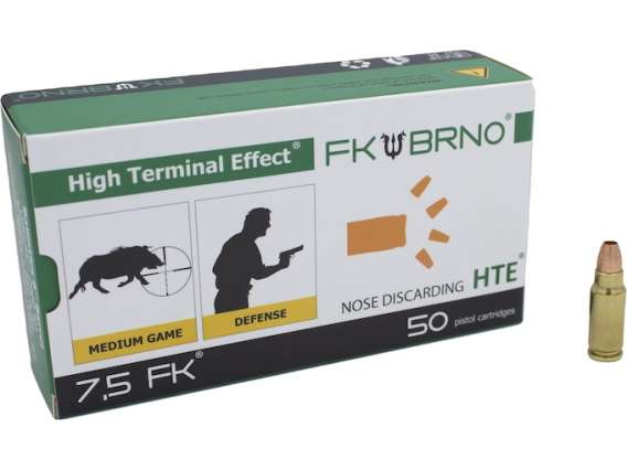 FK BRNO F5 Ammunition 7.5 FK 95 Grain Copper Nose-Discarding Hollow Point Lead-Free 500 round