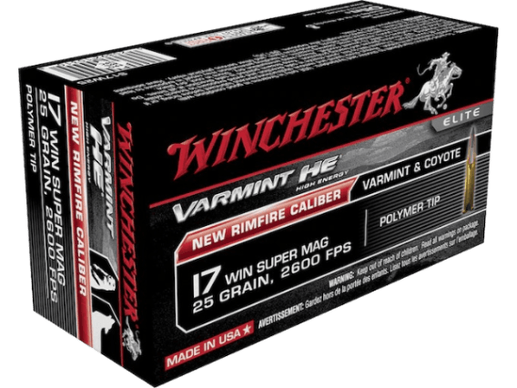 Winchester Varmint High Energy Ammunition 17 Winchester Super Magnum 25 Grain Hornady V-MAX Box of 50