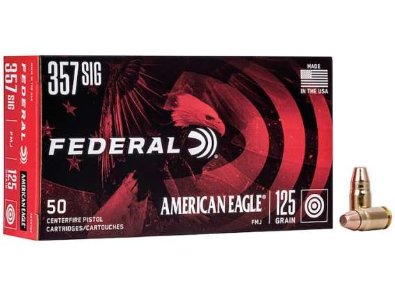 Federal American Eagle Ammunition 357 Sig 125 Grain Full Metal Jacket 500 rounds