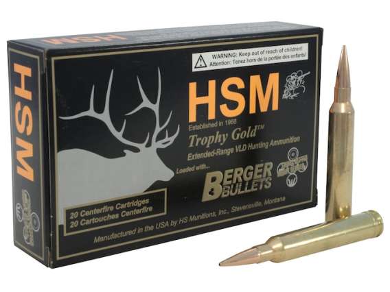 HSM Trophy Gold Ammunition 7mm STW 168 Grain Berger Hunting VLD Hollow Point Boat Tail  200 round