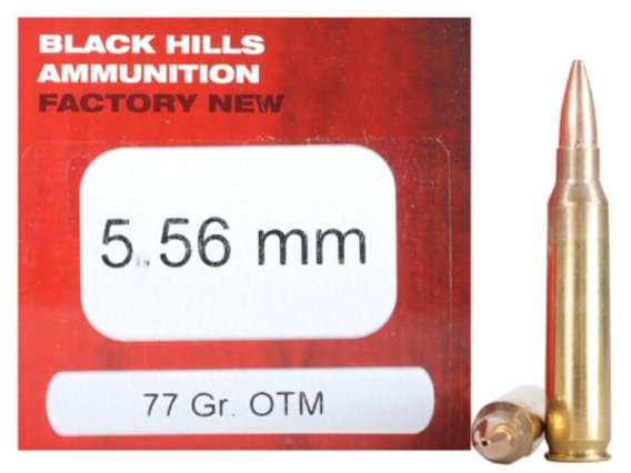 Black Hills Ammunition 5.56x45mm NATO 77 Grain Sierra MatchKing Hollow Point 500 rounds