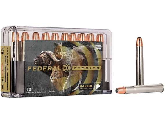 Federal Premium Safari Ammunition 470 Nitro Express 500 Grain Swift A-Frame Soft Point 60 round