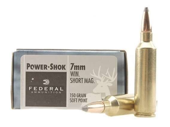 Federal Power-Shok Ammunition 7mm Winchester Short Magnum (WSM) 150 Grain Soft Point 300 round