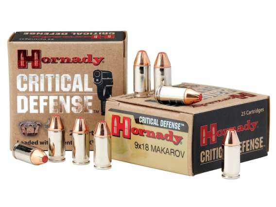 Hornady Critical Defense Ammunition 9x18mm (9mm Makarov) 95 Grain FTX 500 rounds