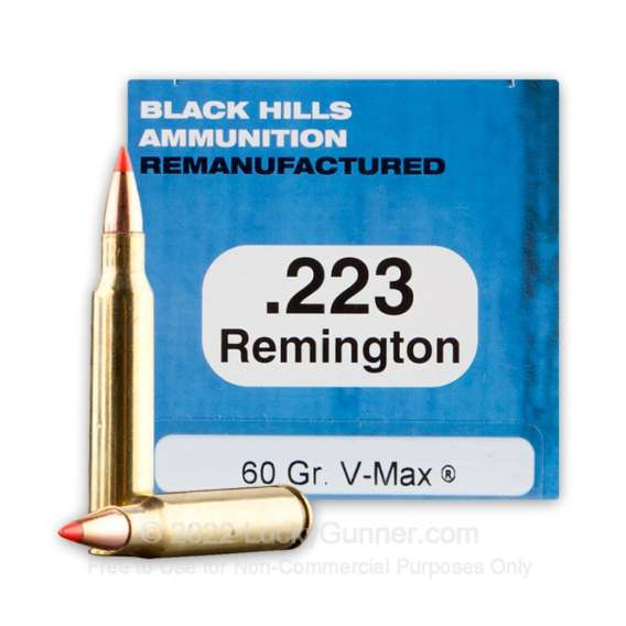 Black Hills Ammunition 223 Remington 60 Grain Hornady V-MAX  500 rounds