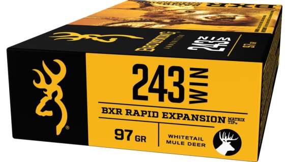 Browning BXR .243 Winchester 97 Grain Rapid Expansion Matrix Tip Brass Cased 500 rounds