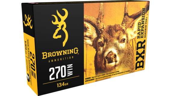 Browning BXR .270 Winchester 134 Grain Rapid Expansion Matrix Tip Brass Cased 500 round