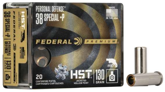 Federal Premium Centerfire Handgun Ammunition .38 Special +P 130 grain HST Jacketed Hollow Point Centerfire Pistol Ammunition 500 ROUNDS