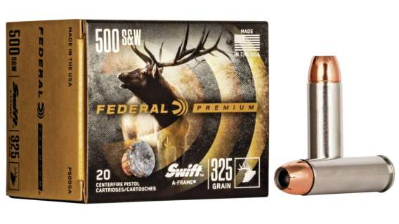 Federal Premium Centerfire Handgun Ammunition .500 S&W Magnum 325 grain Swift A-Frame 250 rounds