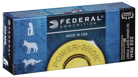 Federal Premium Power-Shok .222 Remington 50 grain Jacketed Soft Point 500 rounds