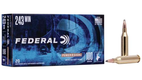 Federal Premium Power-Shok .243 Winchester 100 grain Jacketed Soft Point  500 rounds