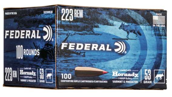 Federal Premium HORNADY V-MAX BULK .223 Remington 53 grain Hornady V-Max 500 rounds