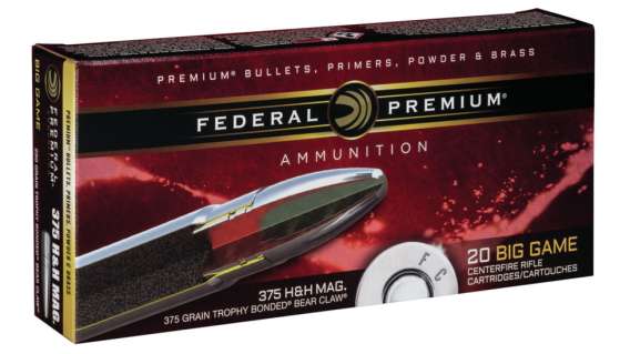 Federal Premium VITAL-SHOK .375 H&H Magnum 250 grain Trophy Bonded Bear Claw 200 rounds