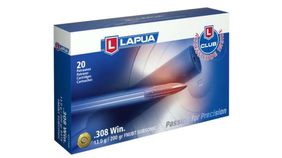 Lapua .308 Winchester 200 grain Subsonic FMJBT Brass 500 rounds