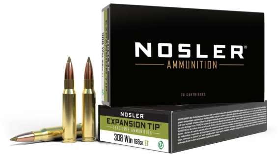 Nosler .308 Winchester 168 grain E-Tip Lead-Free Brass 500 rounds