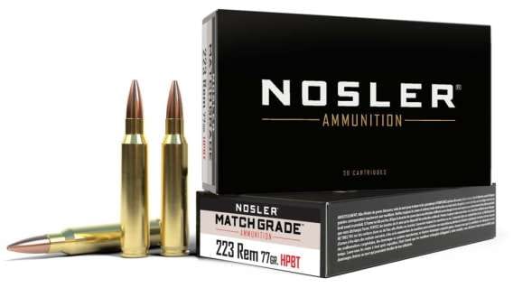 Nosler Match Grade .223 Remington 77 Grain Custom Competition Brass Cased 500 rounds