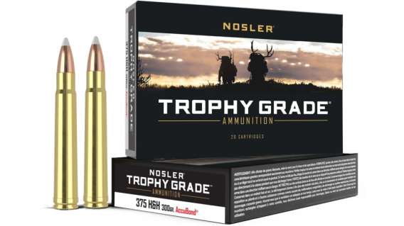 Nosler Trophy Grade .375 H&H Magnum 300 Grain AccuBond Brass Cased 200 rounds