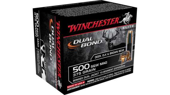 Winchester DUAL BOND HANDGUN .500 S&W Magnum 375 grain Bonded Dual Jacket 250 rounds