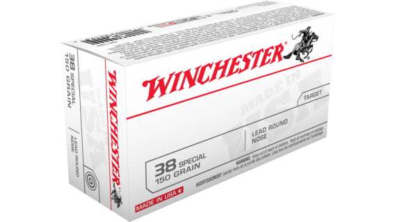 Winchester USA HANDGUN .38 Special 150 grain Lead Round Nose Centerfire Pistol Ammunition 500 RDS