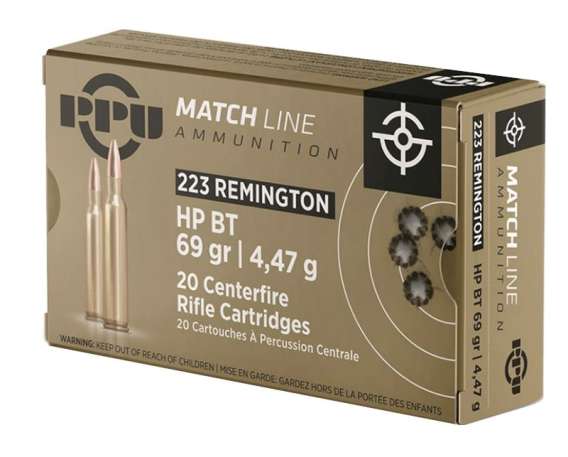 Prvi Partizan Match Ammunition 223 Remington 69 Grain Hollow Point Boat Tail 500 rounds